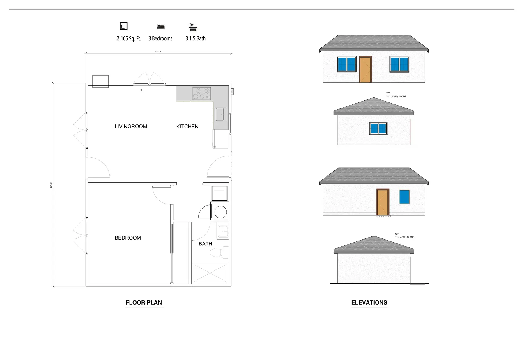 Sample residential floor plan study
